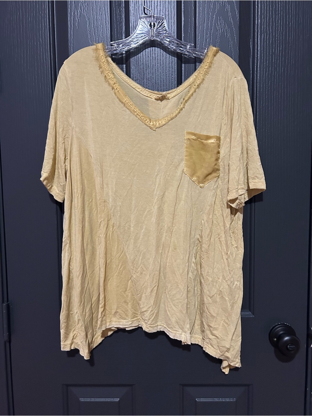 POL Women’s V-Neck Pocket Blouse